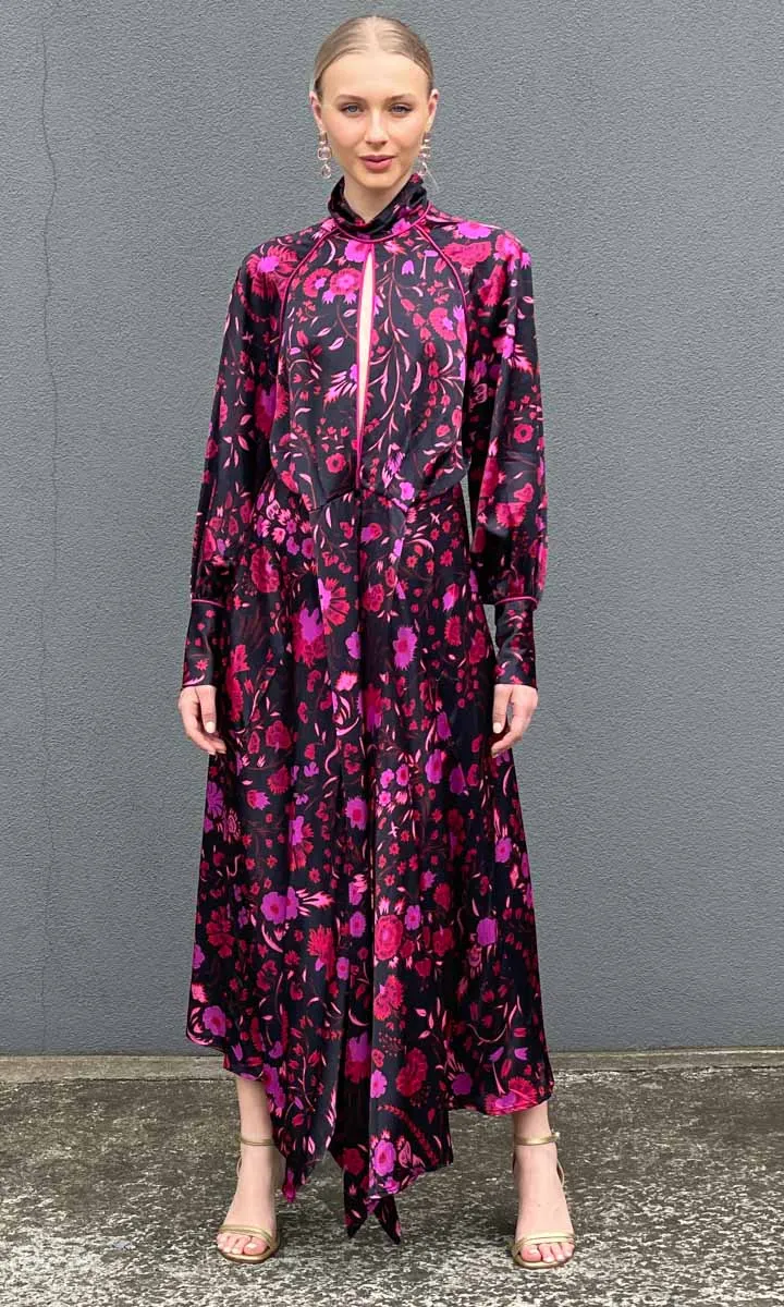 Sabina Musayev Elodia Dress - Black Floral