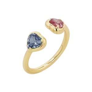 Sapphire Heart Duo Wrap Ring