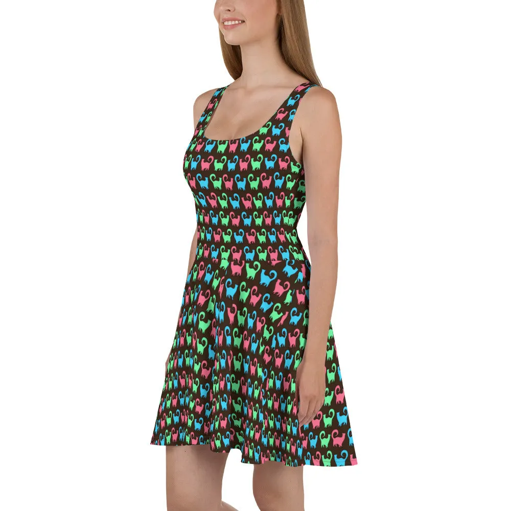 Snobby Cats Scatter designer Skater Dress by John A. Conroy